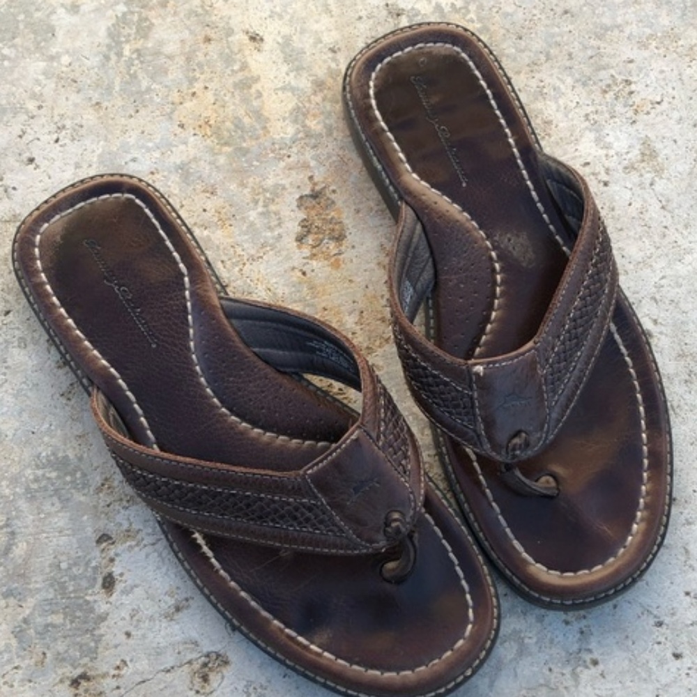 Tommy Bahama Anchors Away Brown Leather Sandal